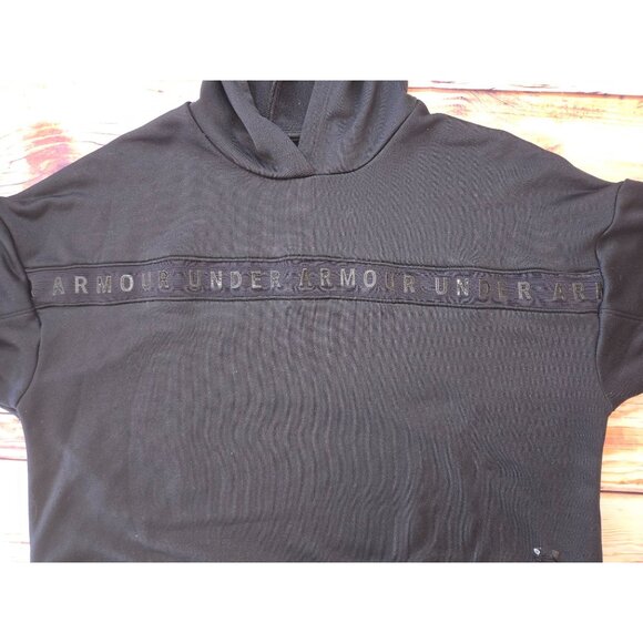 Under Armour Womens Black Loose Fit Cropped Hoodie Large - Picture 6 of 8